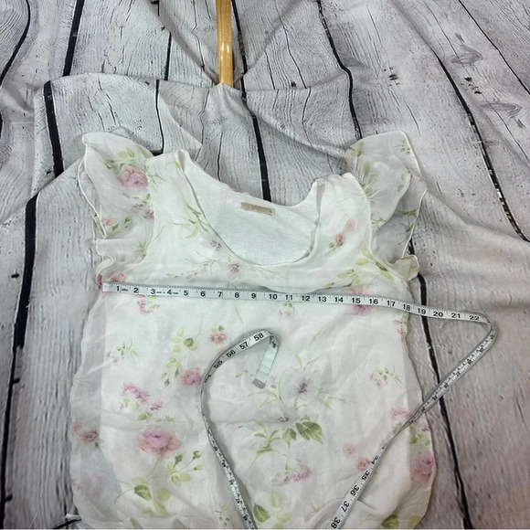 GIUSY floral print lightweight silk top made in italy medium - Picture 7 of 7